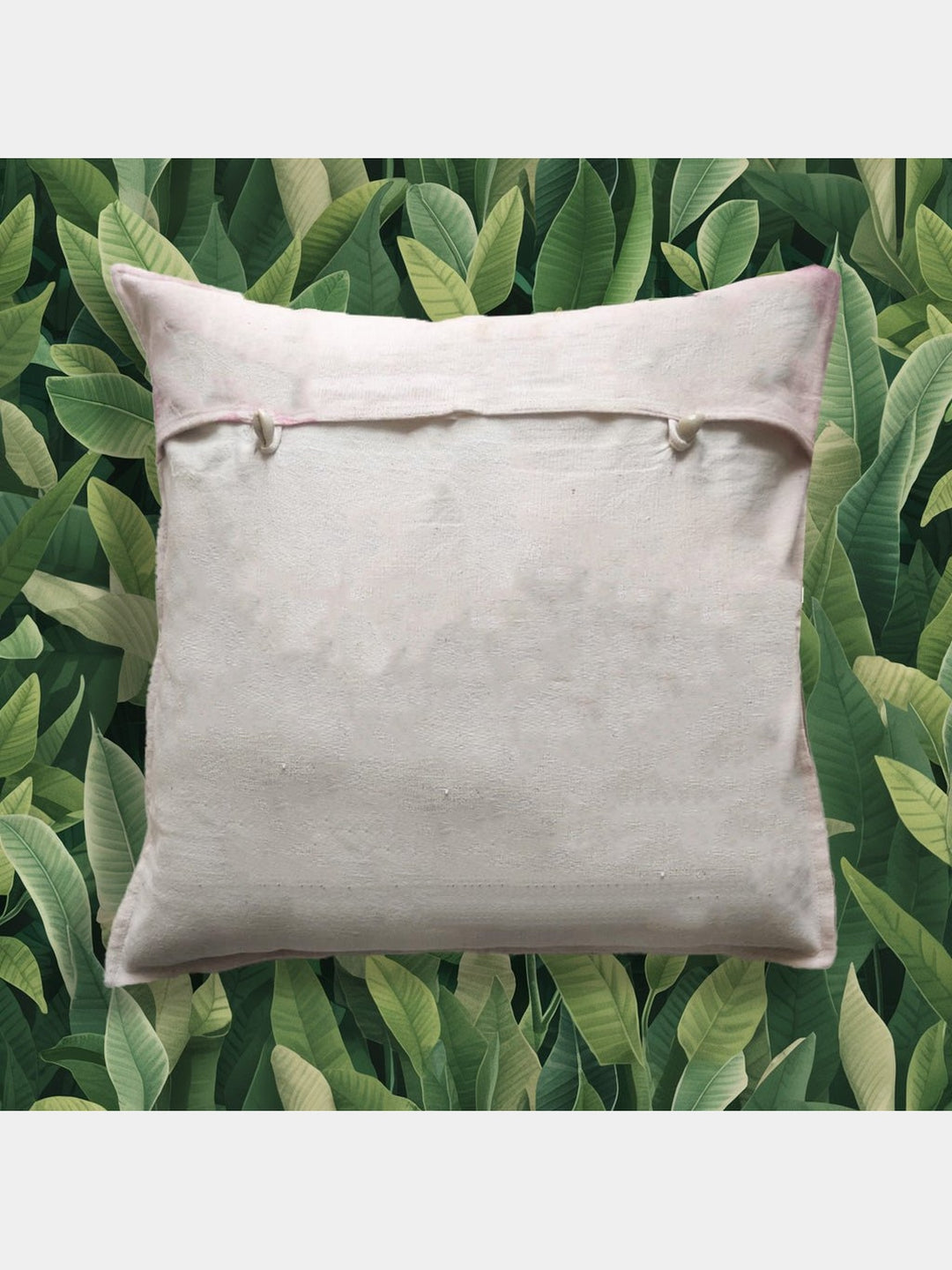 Bed and LivingEcoprinted Handwoven Cushion Cover Indie WhiteBageeya