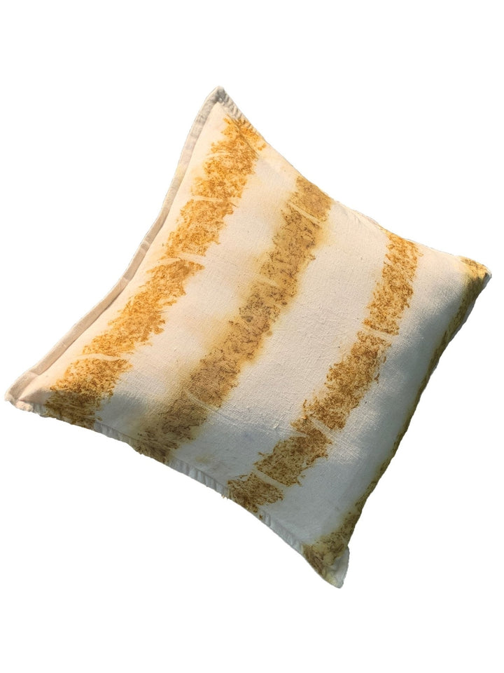 Bed and LivingEcoprinted Handwoven Cushion Cover Mellow WhiteBageeya