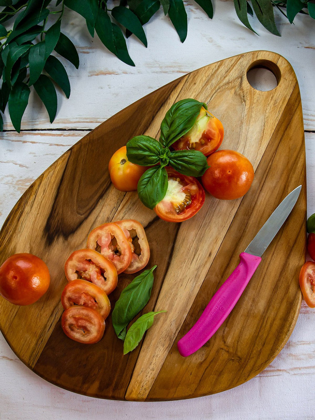 Table and DiningEgg Shaped Teakwood Platter Cum Cutting Board BrownDeco Talk