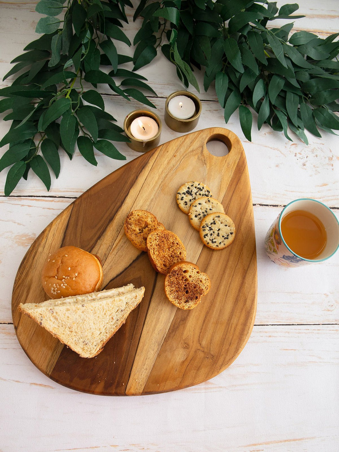 Table & DiningEgg Shaped Teakwood Platter Cutting Board BrownDeco TalkFlourish Planet