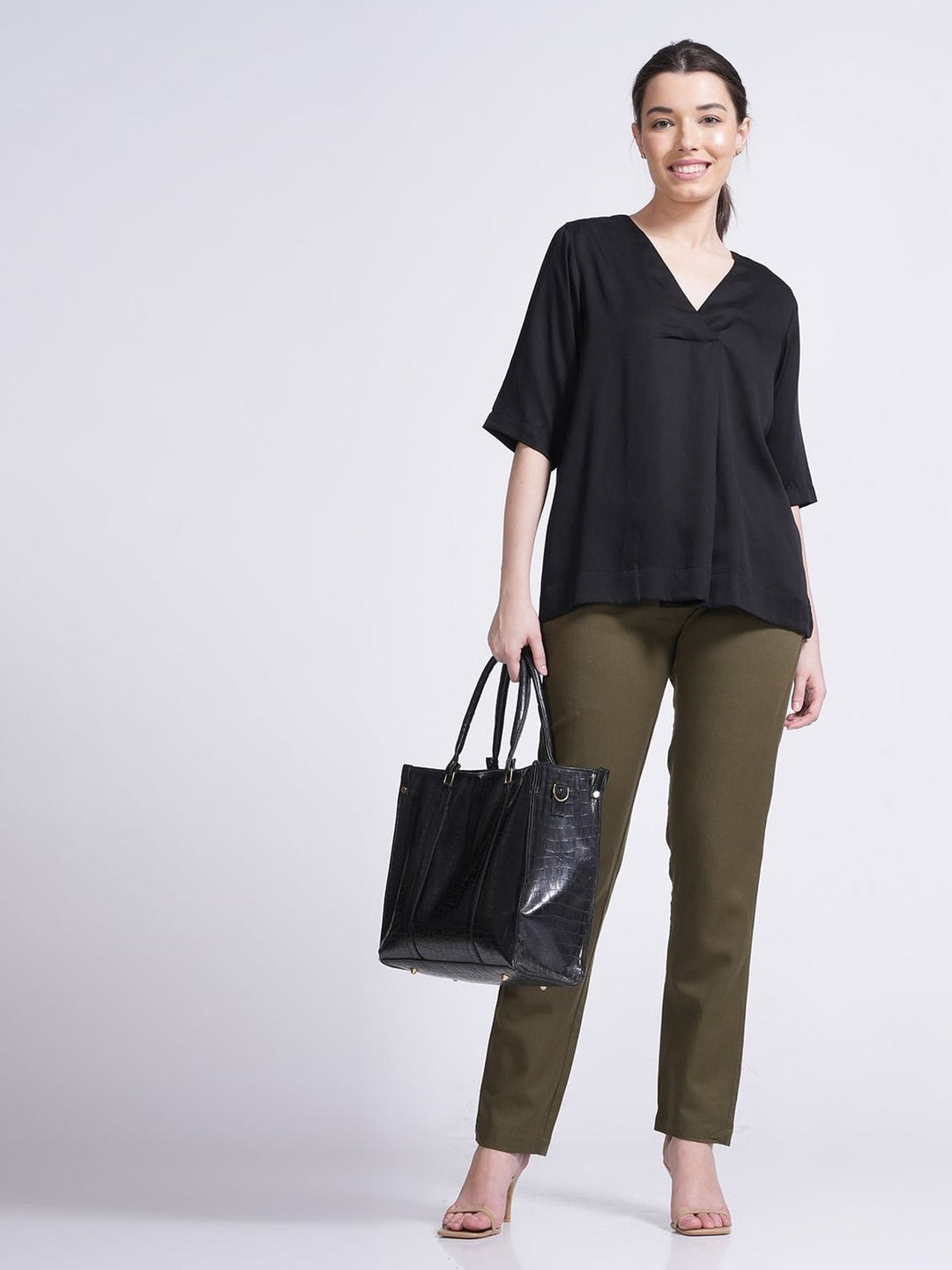 Co - ord SetElegant Front Pleat Top with Tapered Pants Co - ord SetSaltpetre