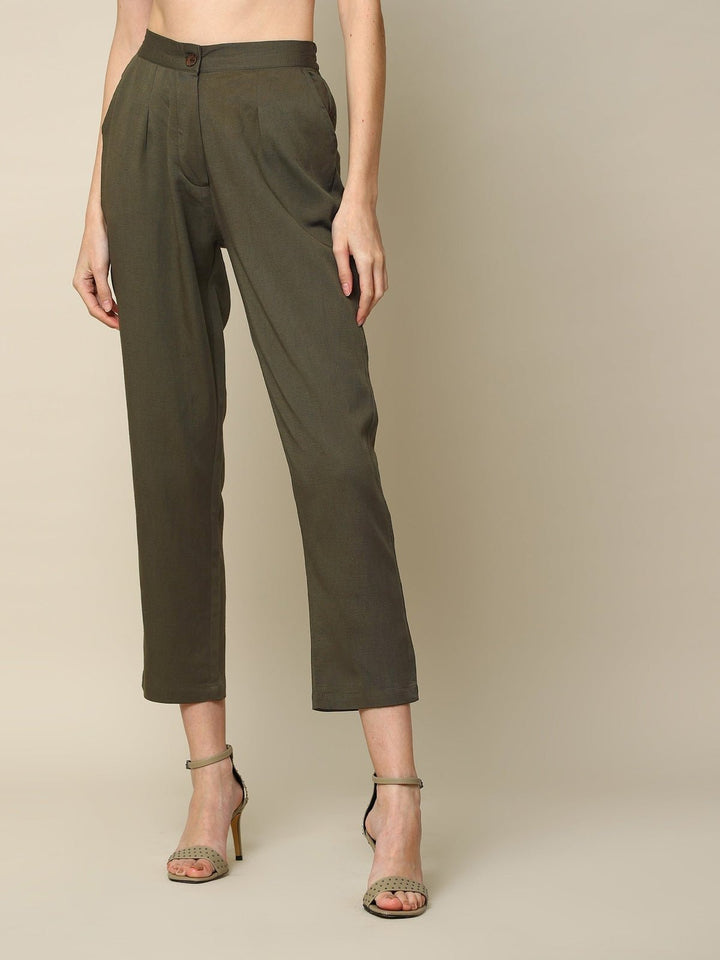 Co - ord SetElegant Front Pleat Top with Tapered Pants Co - ord SetSaltpetre