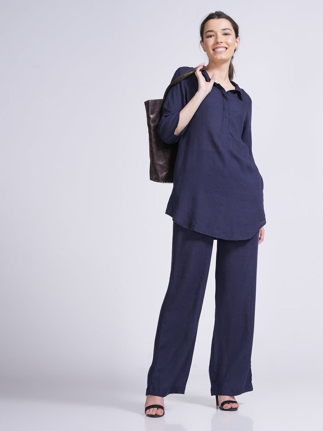 Co - ord SetElegant Linen Skipper Collar Tunics & Trouser Co - ord SetSaltpetre