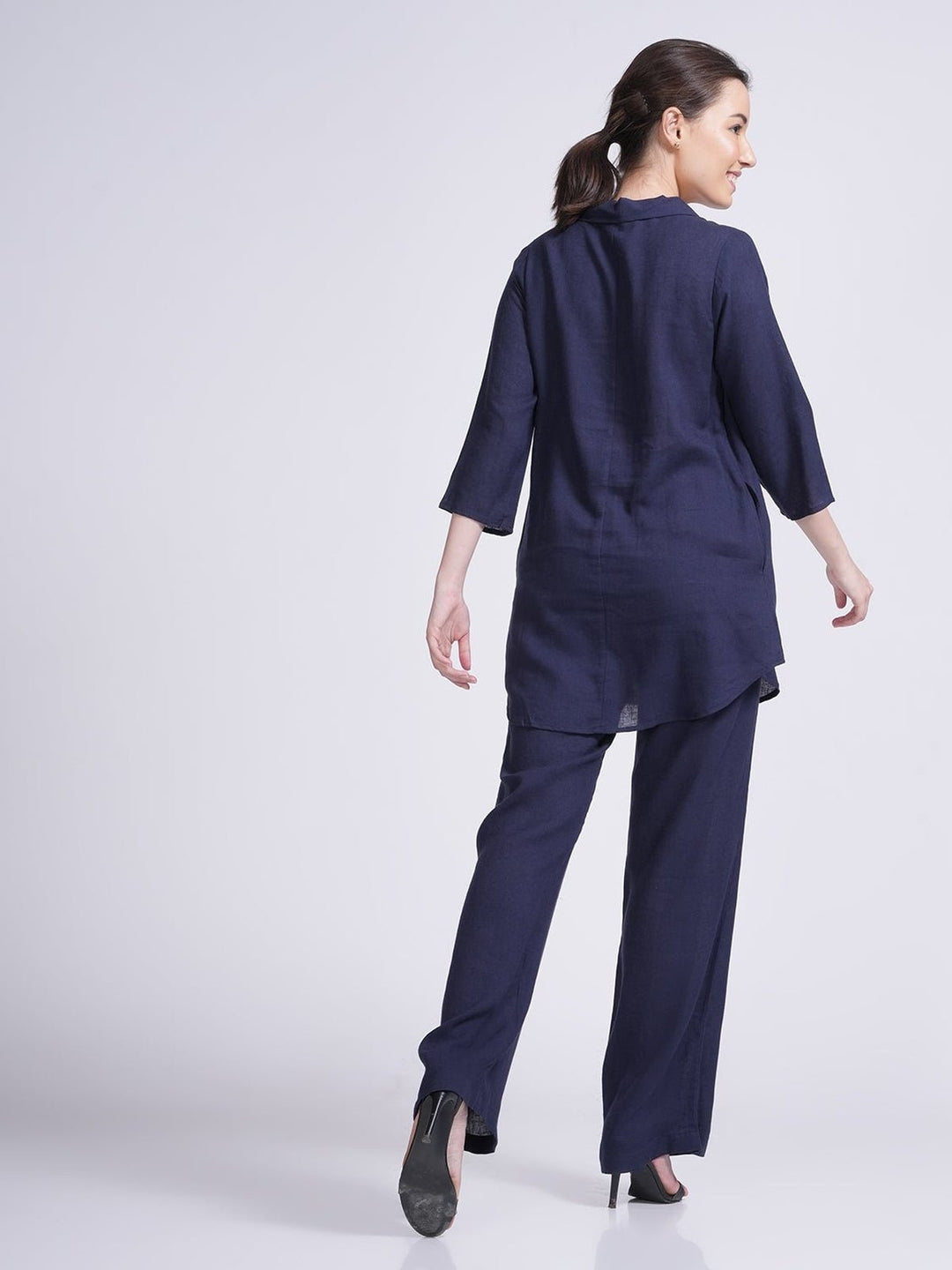 Co - ord SetElegant Linen Skipper Collar Tunics & Trouser Co - ord SetSaltpetre