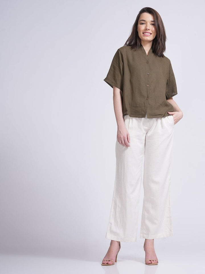 Co - ord SetElegant Wrap Collar Top with Wide Leg Pants Co - ord SetSaltpetre