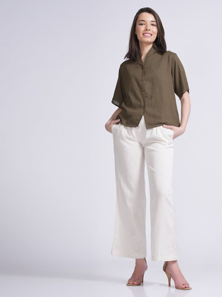 Co - ord SetElegant Wrap Collar Top with Wide Leg Pants Co - ord SetSaltpetre