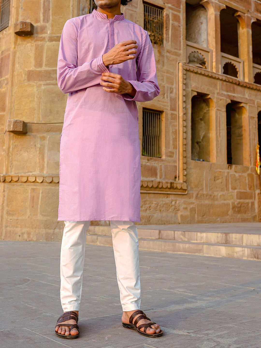 Shirts & T - shirtsEmbroidered Kurta LavenderKalp