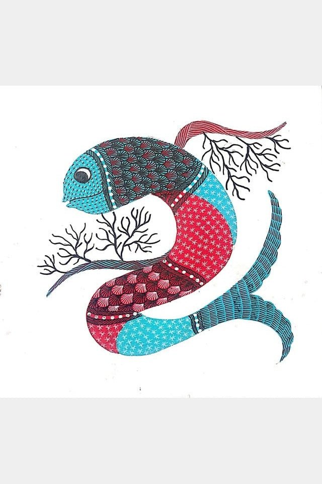 Home DecorFins of Marine World - Gond PaintingKailash PradhanFlourish Planet
