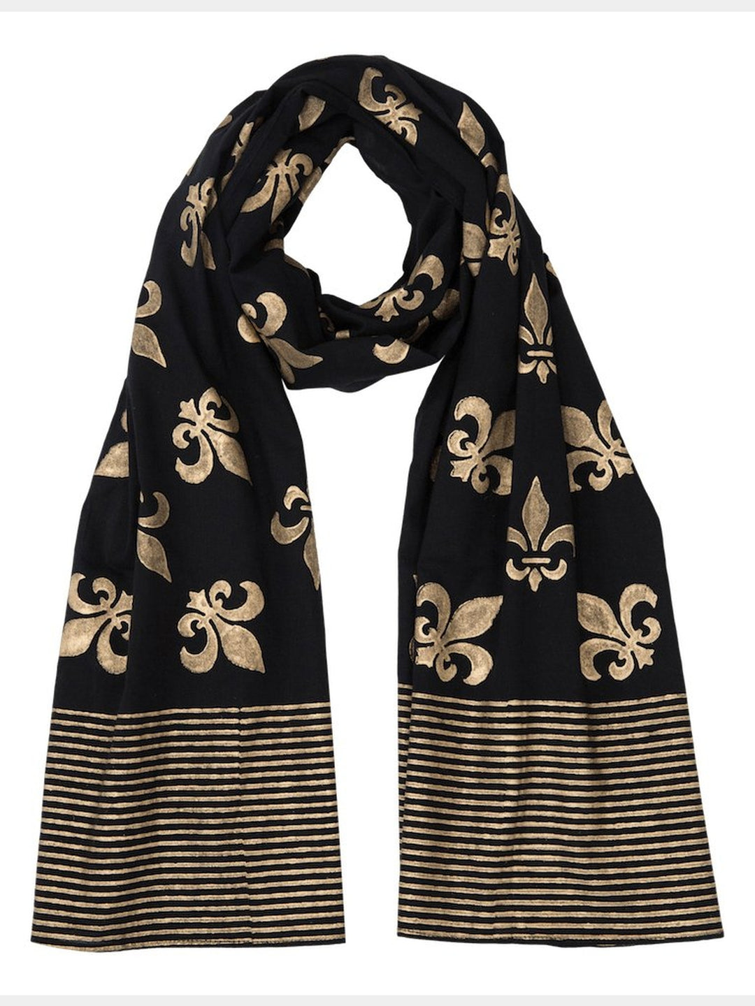 Fleur de Lis Scarf on Black Passion Lilie