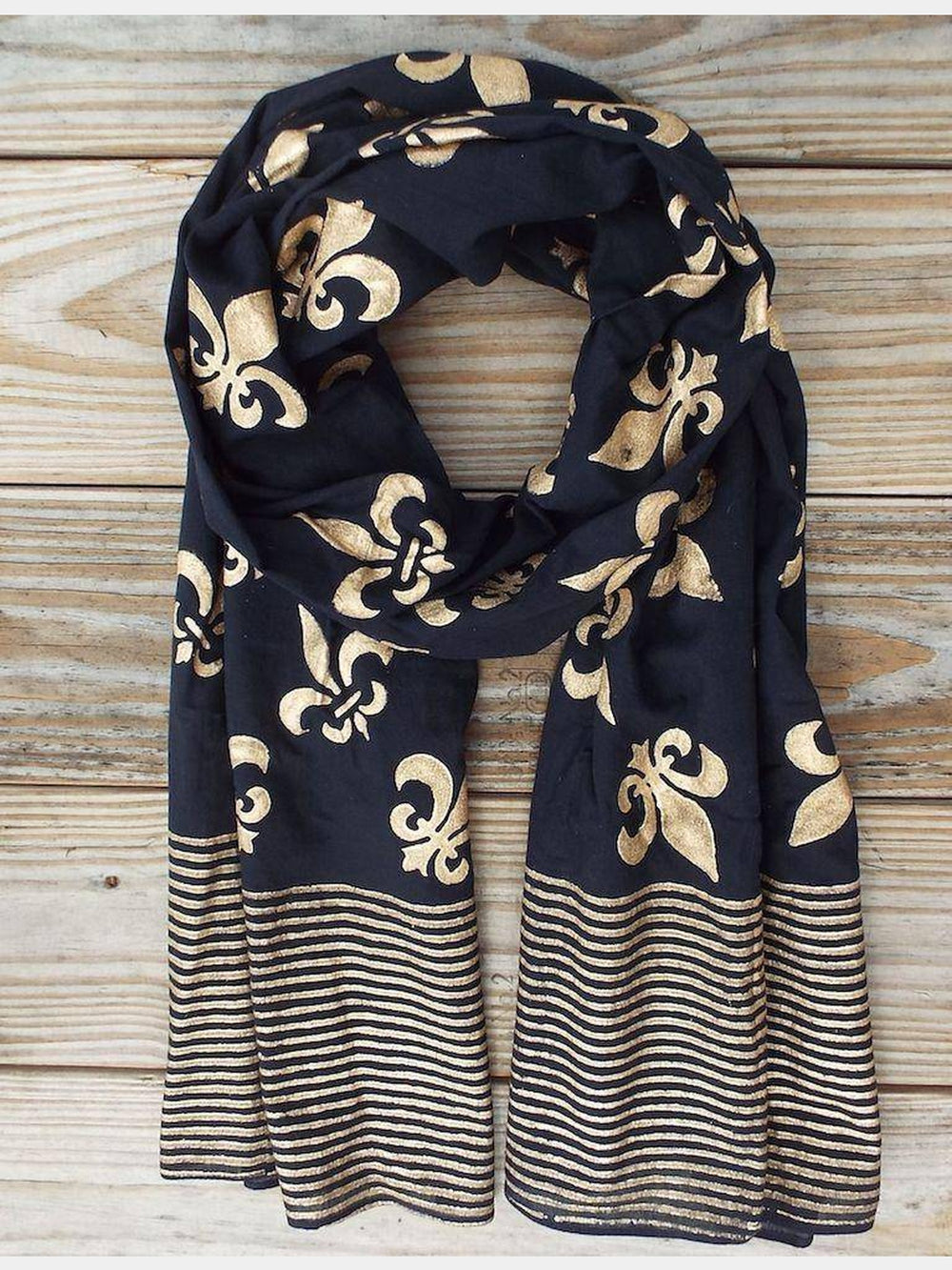 Fleur de Lis Scarf on Black Passion Lilie