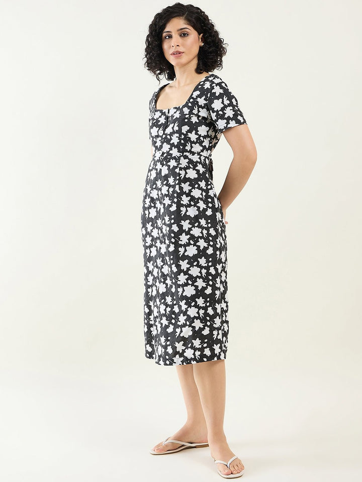 DressesFloral Printed Midi Dress with Side PocketArras