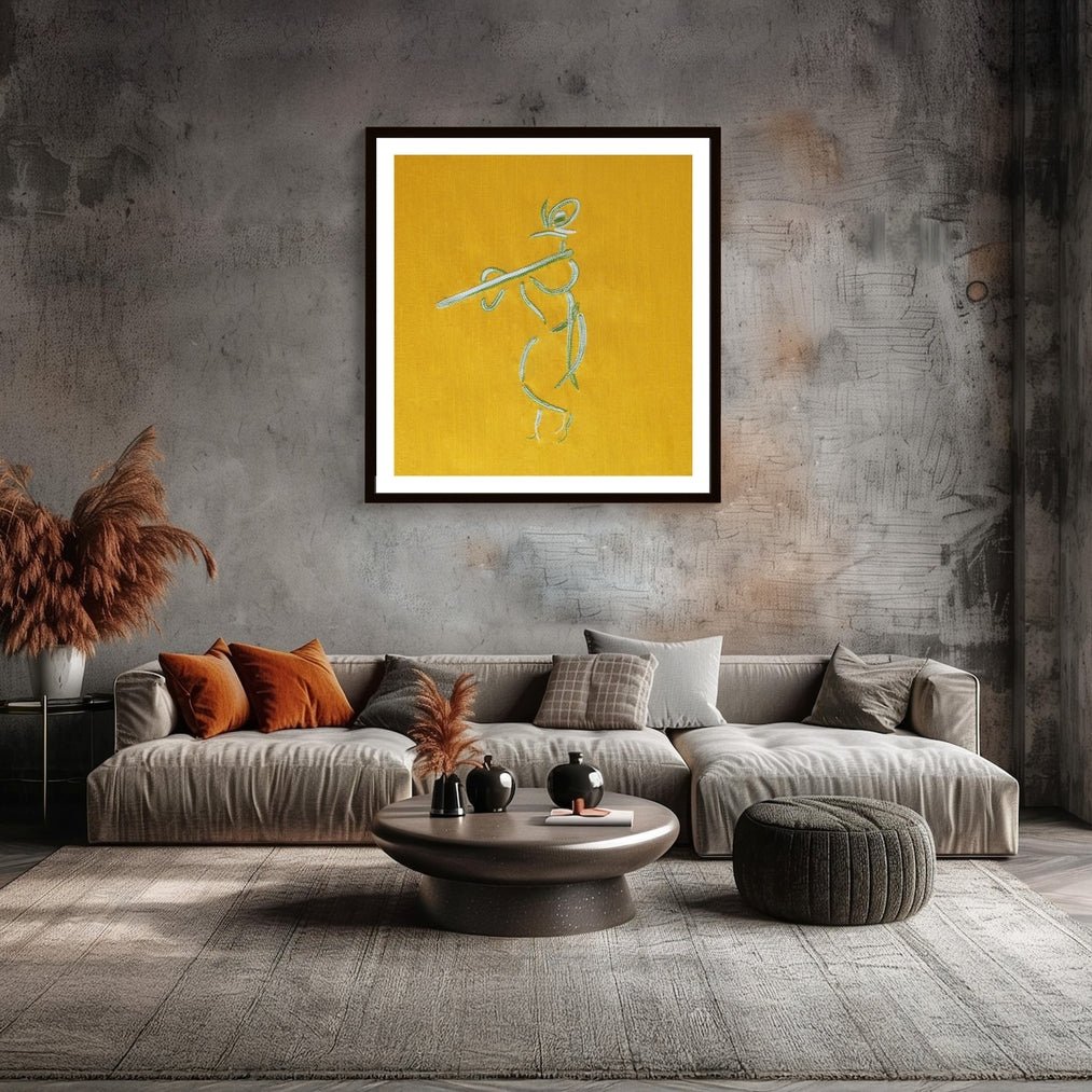 Home DecorFlute Melody of Lord Krishna: Kesar Wall art UnframedVenusFlourish Planet