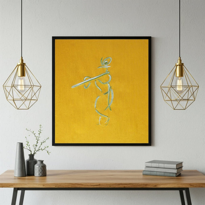 Home DecorFlute Melody of Lord Krishna: Kesar Wall art UnframedVenusFlourish Planet