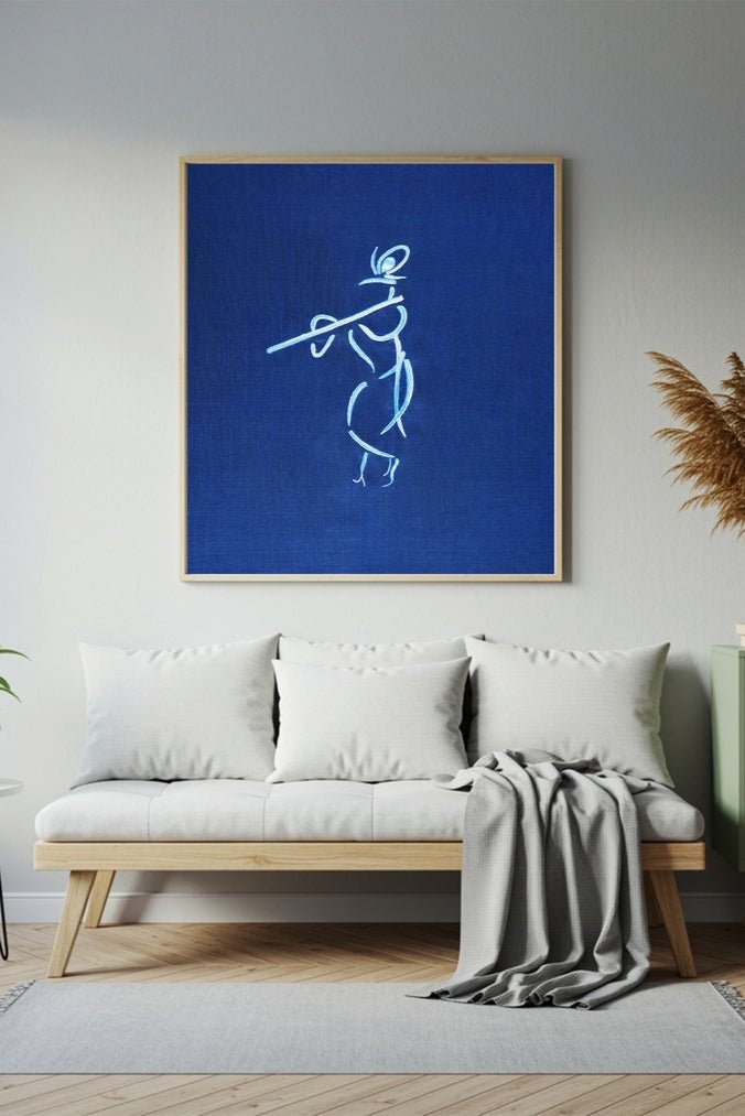 Home DecorFlute Melody of Lord Krishna: Morpankh Wall art UnframedVenusFlourish Planet