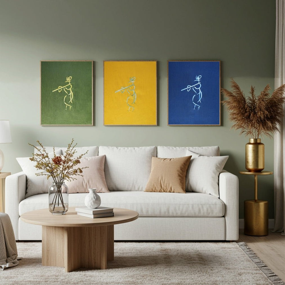 Home DecorFlute Melody of Lord Krishna: Tulsi Wall art UnframedVenusFlourish Planet