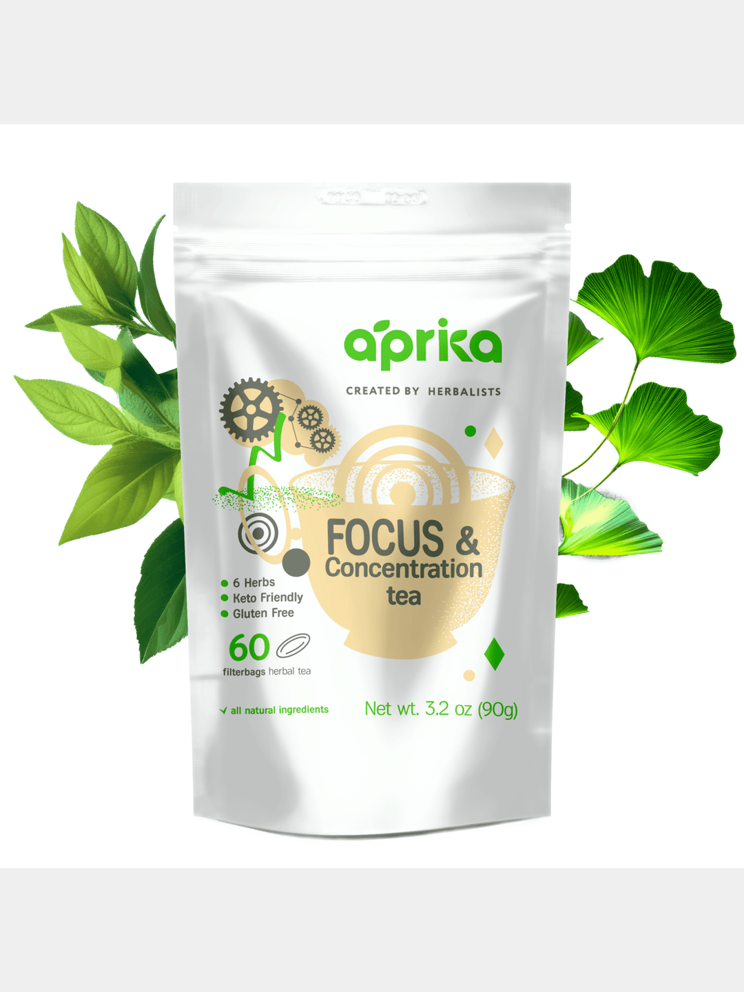 FoodFocus & Concentration Herbal Tea, 60 bagsAprika Life