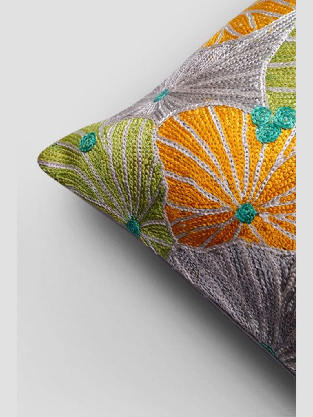 Bed and LivingFronds Chainstitch Embroidered Cushion CoverZaina