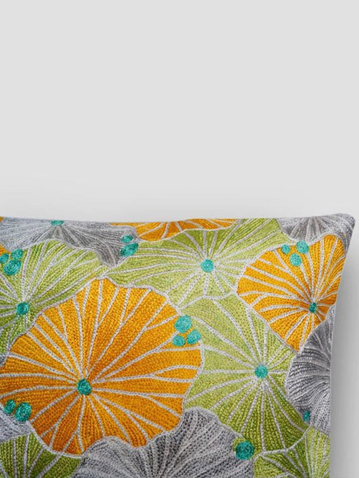 Bed and LivingFronds Chainstitch Embroidered Cushion CoverZaina