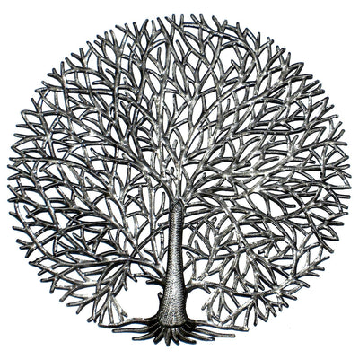 Home DecorFull Branches Tree of Life Haitian Metal Drum Wall Art, 23"Global Crafts