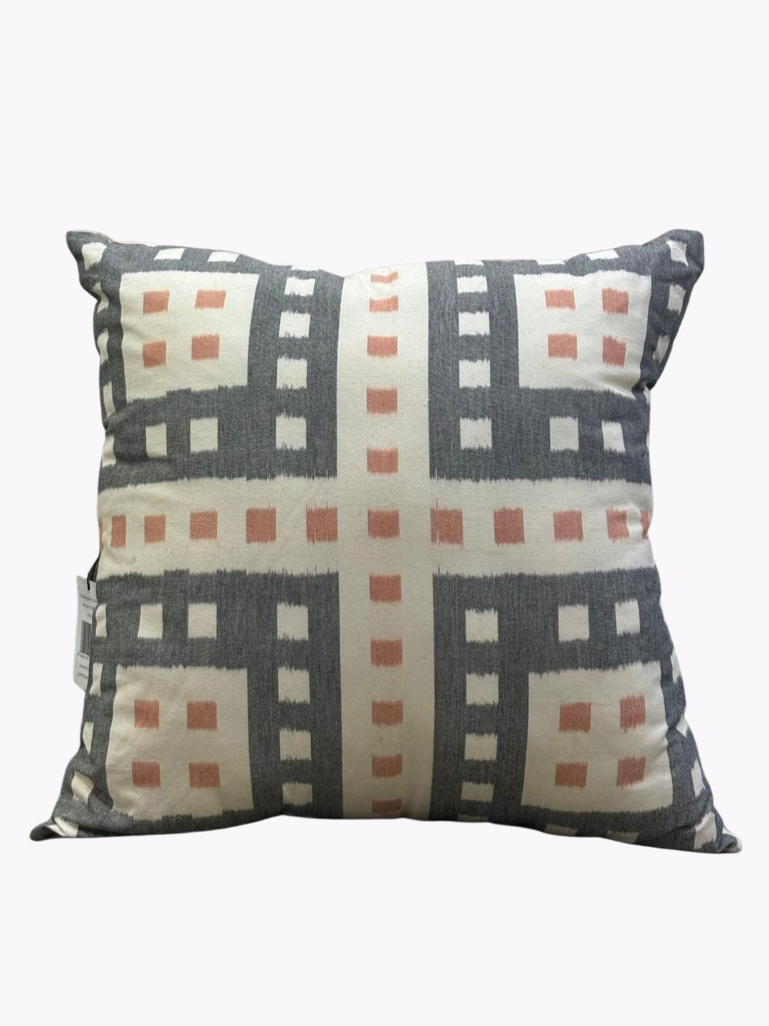 Bed and LivingGeometric Black Orange Cotton Ikat Indoor CushionEDS