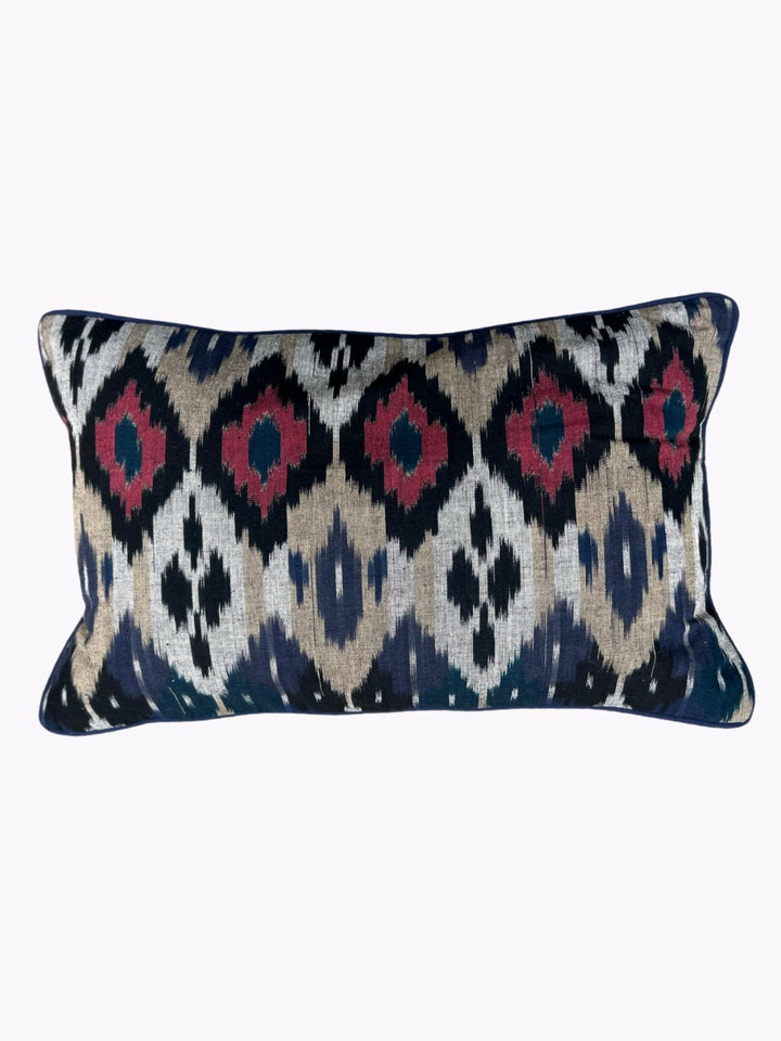 Bed and LivingGeometric Multicolor Cotton Ikat Indoor CushionEDS