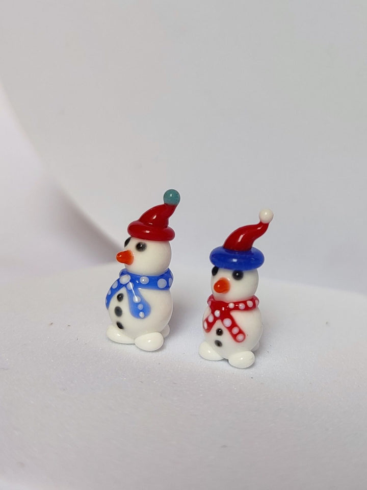 Home DecorGlass Miniature Snowman Set of 2 (Holiday Decor)Six Brothers Glass ArtistFlourish Planet