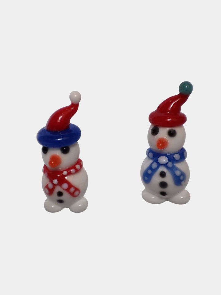 Home DecorGlass Miniature Snowman Set of 2 (Holiday Decor)Six Brothers Glass ArtistFlourish Planet