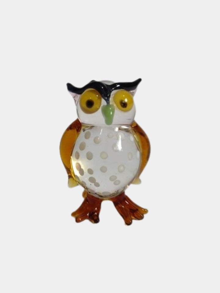 Home DecorGlass Owl - Amber & ClearSix Brothers Glass ArtistFlourish Planet