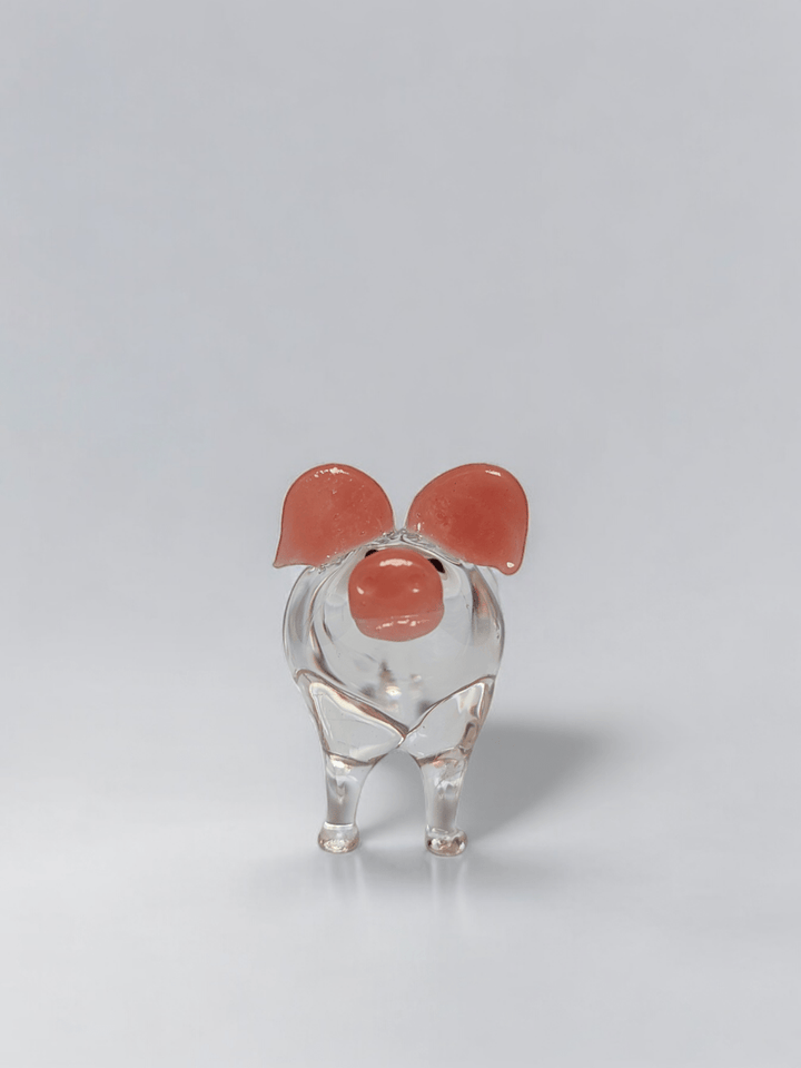 Home DecorGlass Pig - Transparent with Pink AccentsSix Brothers Glass ArtistFlourish Planet
