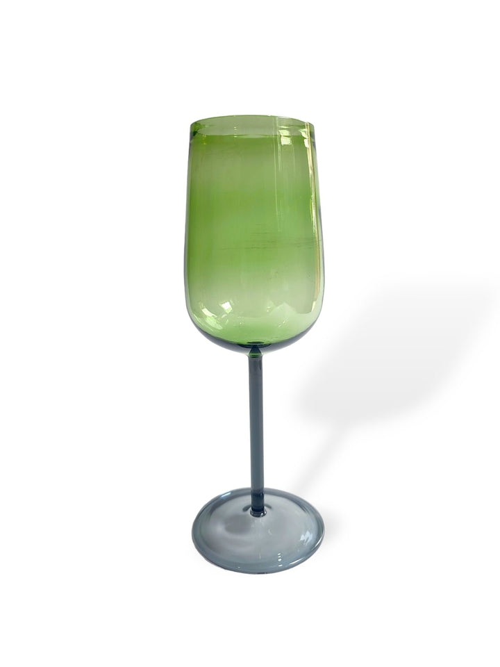 Table & DiningGreen Stemmed Wine Glass - Set of 2Six Brothers Glass ArtistFlourish Planet