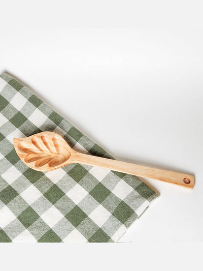 Table and DiningHand Carved Wood Leaf SpoonUpavim Crafts