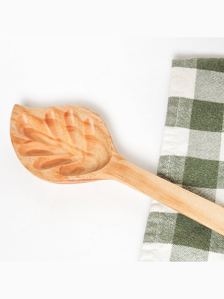 Table and DiningHand Carved Wood Leaf SpoonUpavim Crafts