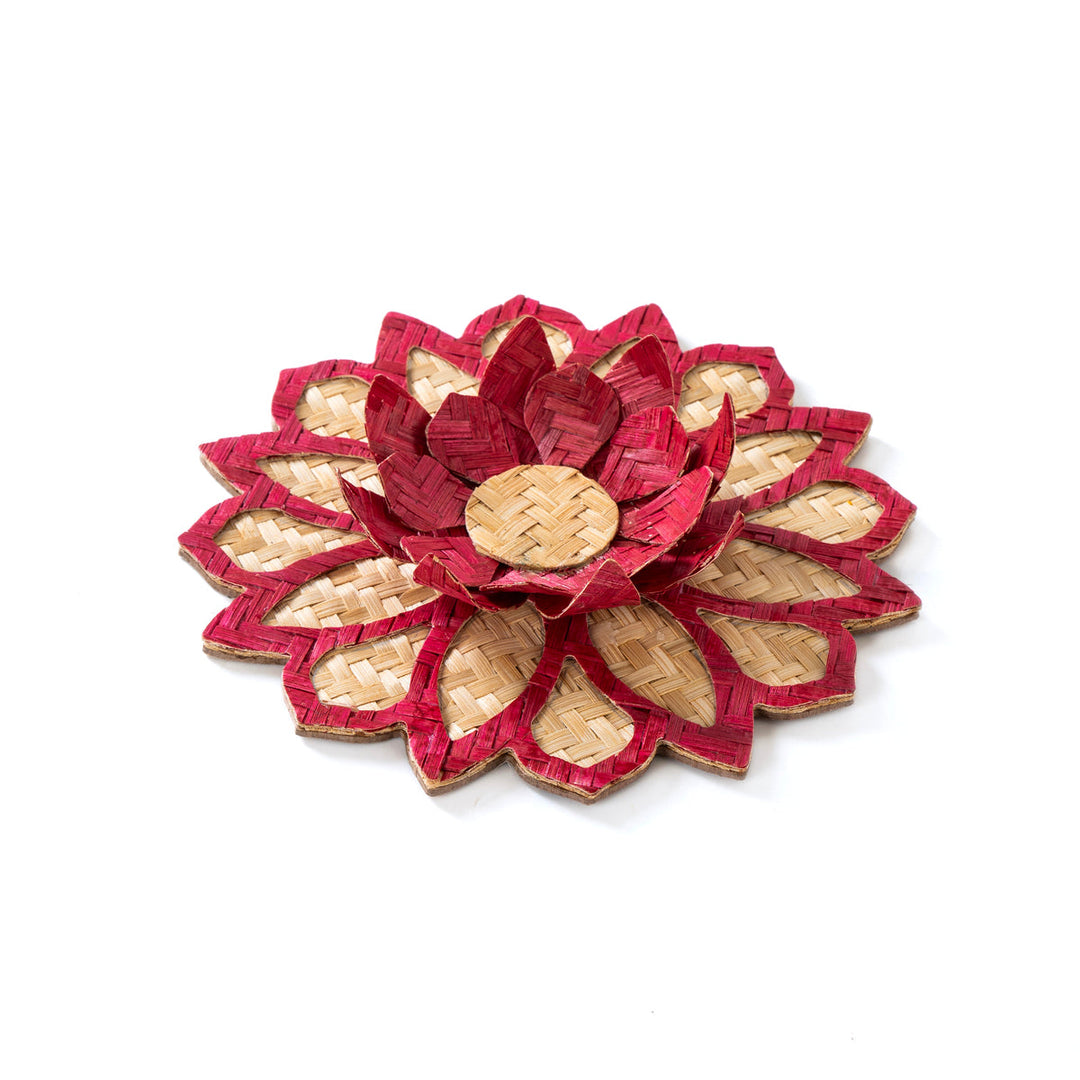 Home DecorHandcrafted Bamboo Rangoli with Lotus Tealight HolderGreenkraftFlourish Planet