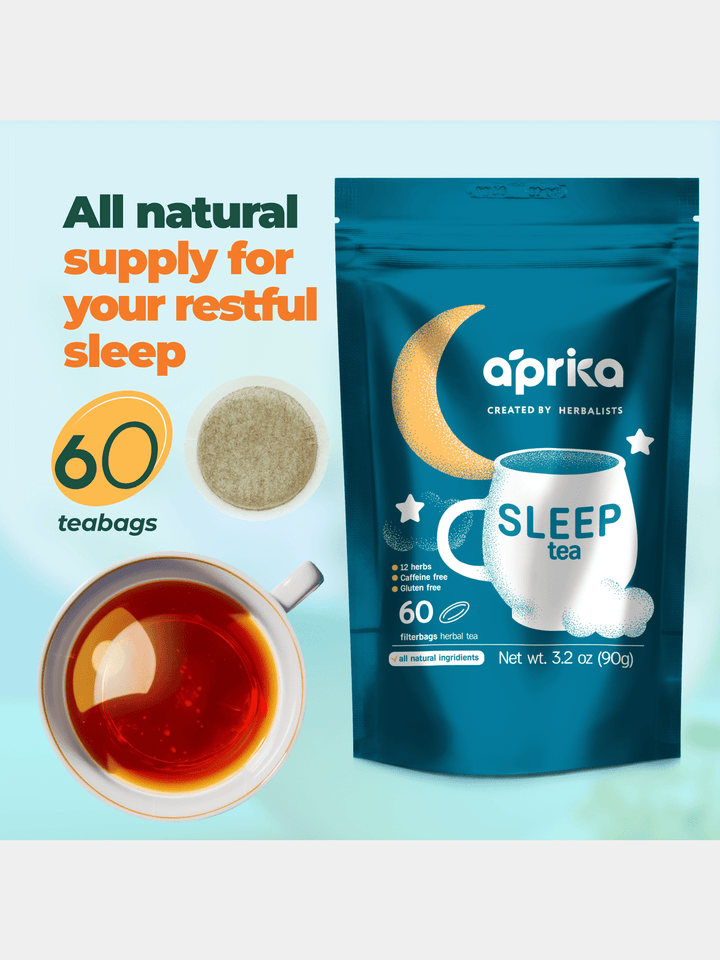 FoodHerbal Sleep Tea with Sleep Guide, 60 bagsAprika Life