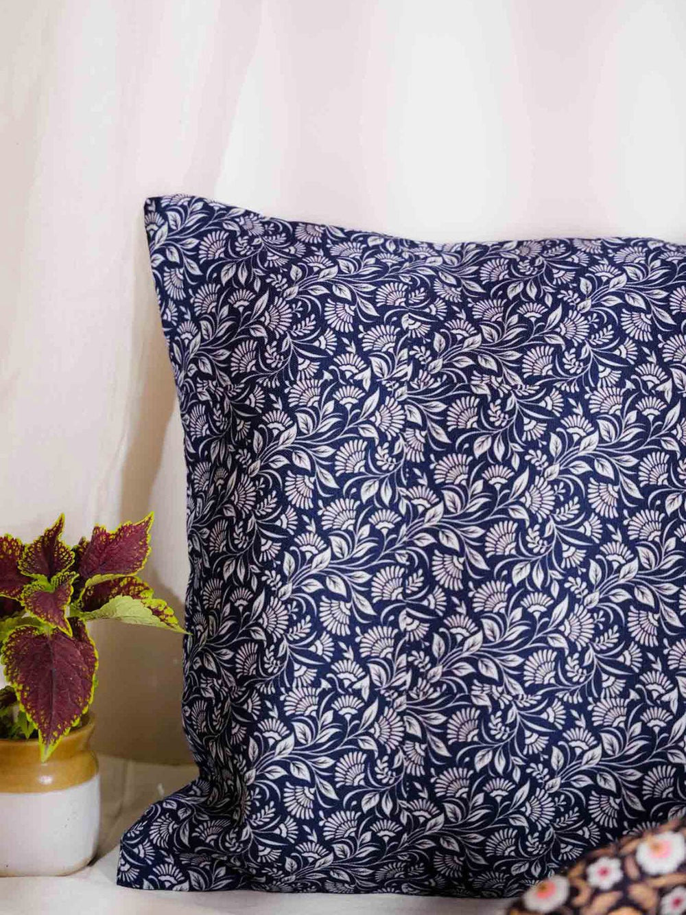 Bed and LivingIndigo Meadows Floral Cushion CoverHome Yarn