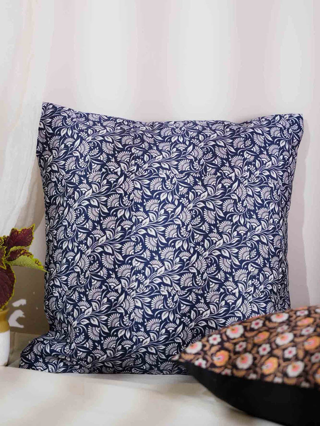 Bed and LivingIndigo Meadows Floral Cushion CoverHome Yarn