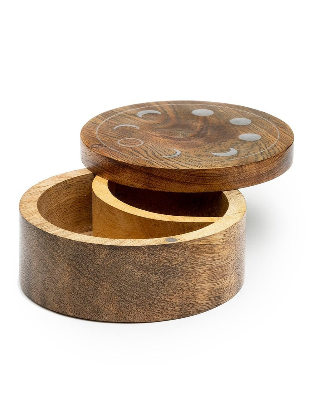 Personal AccessoriesIndukala Moon Phase Round Pivot Box - Handcrafted Mango WoodMatr Boomie