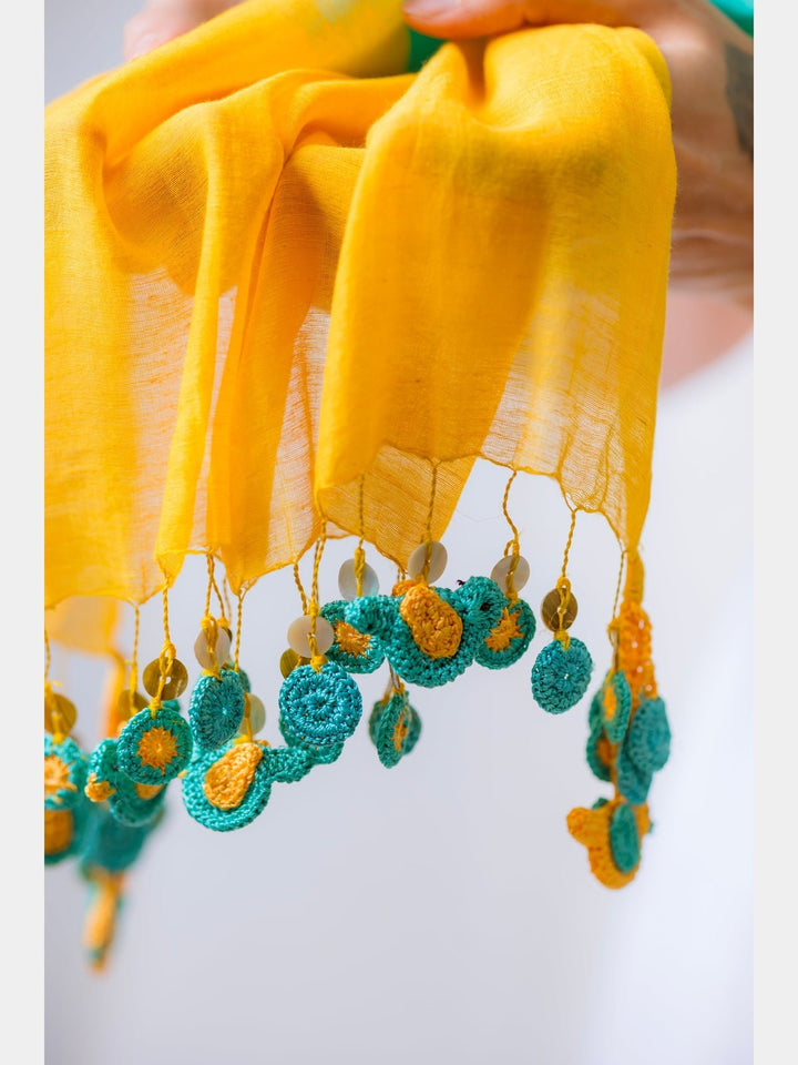 Scarves and WrapsJade & Yellow Bird Tassel StoleSamoolam