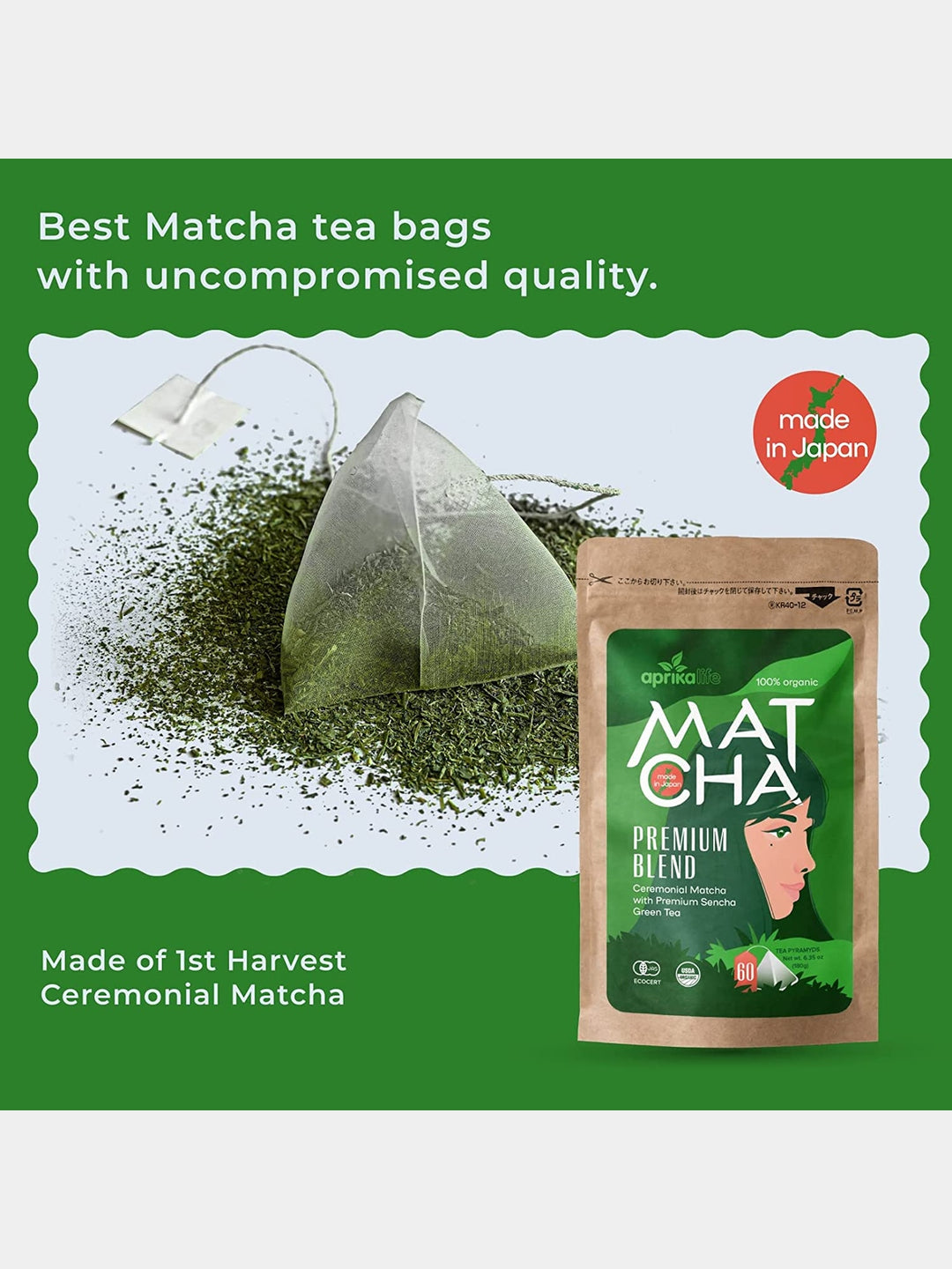 FoodJapanese Matcha Green Tea BagsAprika Life