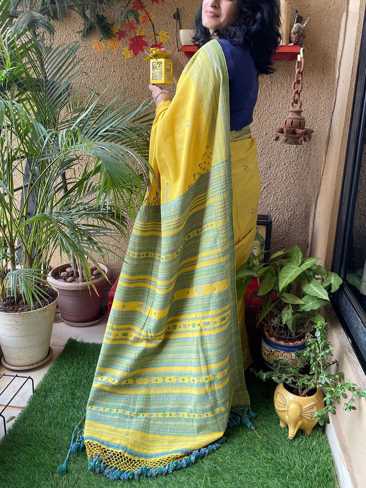 SareesKala Cotton Bhujodi YellowFor Sarees