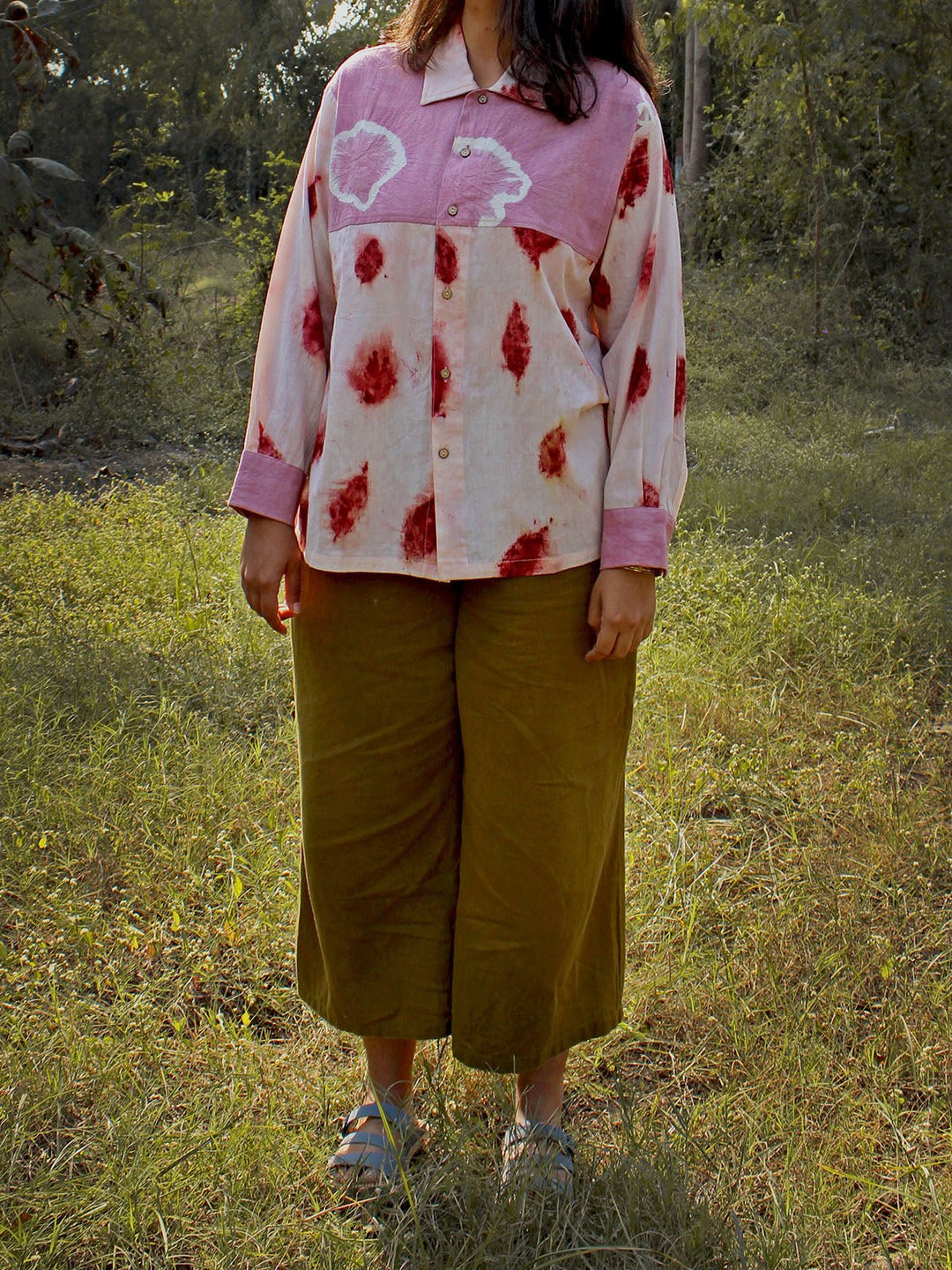 TopsKhadi Cotton Yugen Shirt PinkBageeya