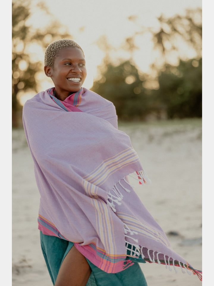 Bath LinenLilac Kenyan Beach TowelSwahili Coast