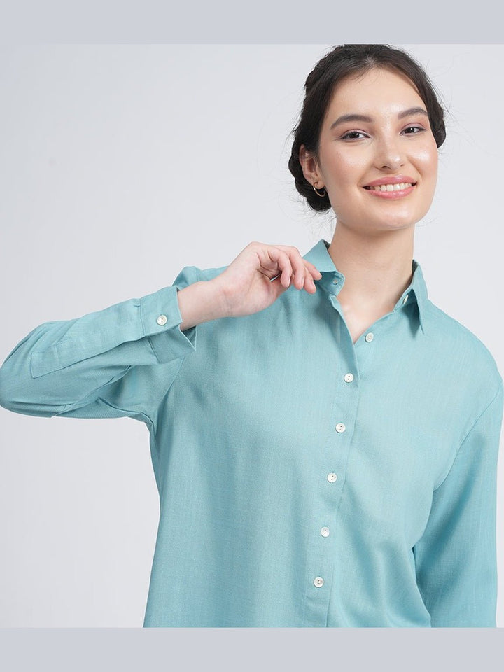 TopsLinen Solid Button-Down ShirtSaltpetre