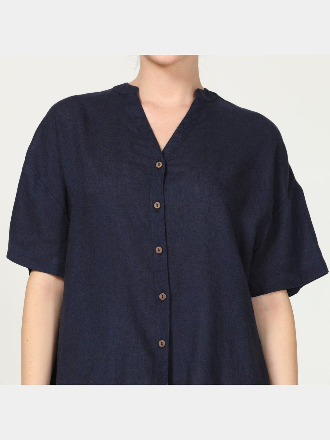 TopsLinen Solid Drop Shoulder ShirtSaltpetreFlourish Planet