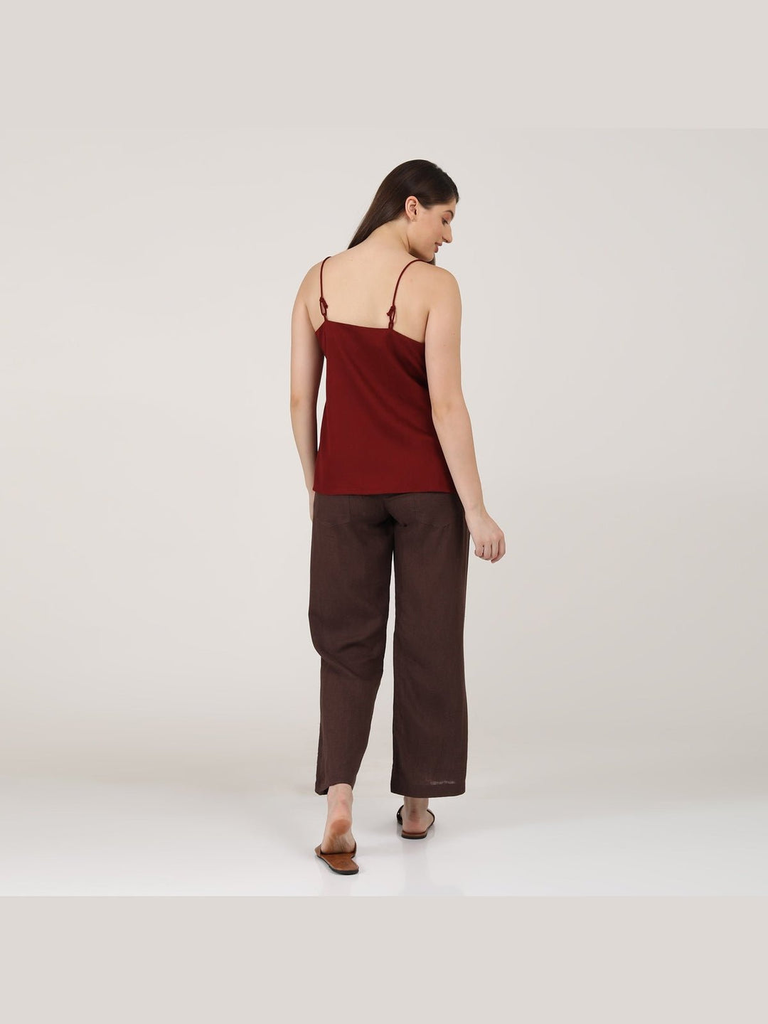 Co - ord SetLinen Solid Slip Top with Wide Leg Pants Co - ord SetSaltpetre