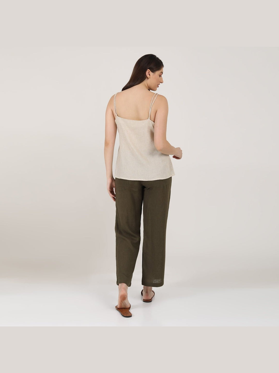 Co - ord SetLinen Solid Slip Top with Wide Leg Pants Co - ord SetSaltpetre