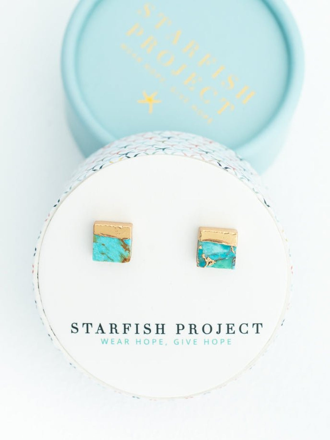 JewelryLorena Square Turquoise Stud EarringsStarfish Project