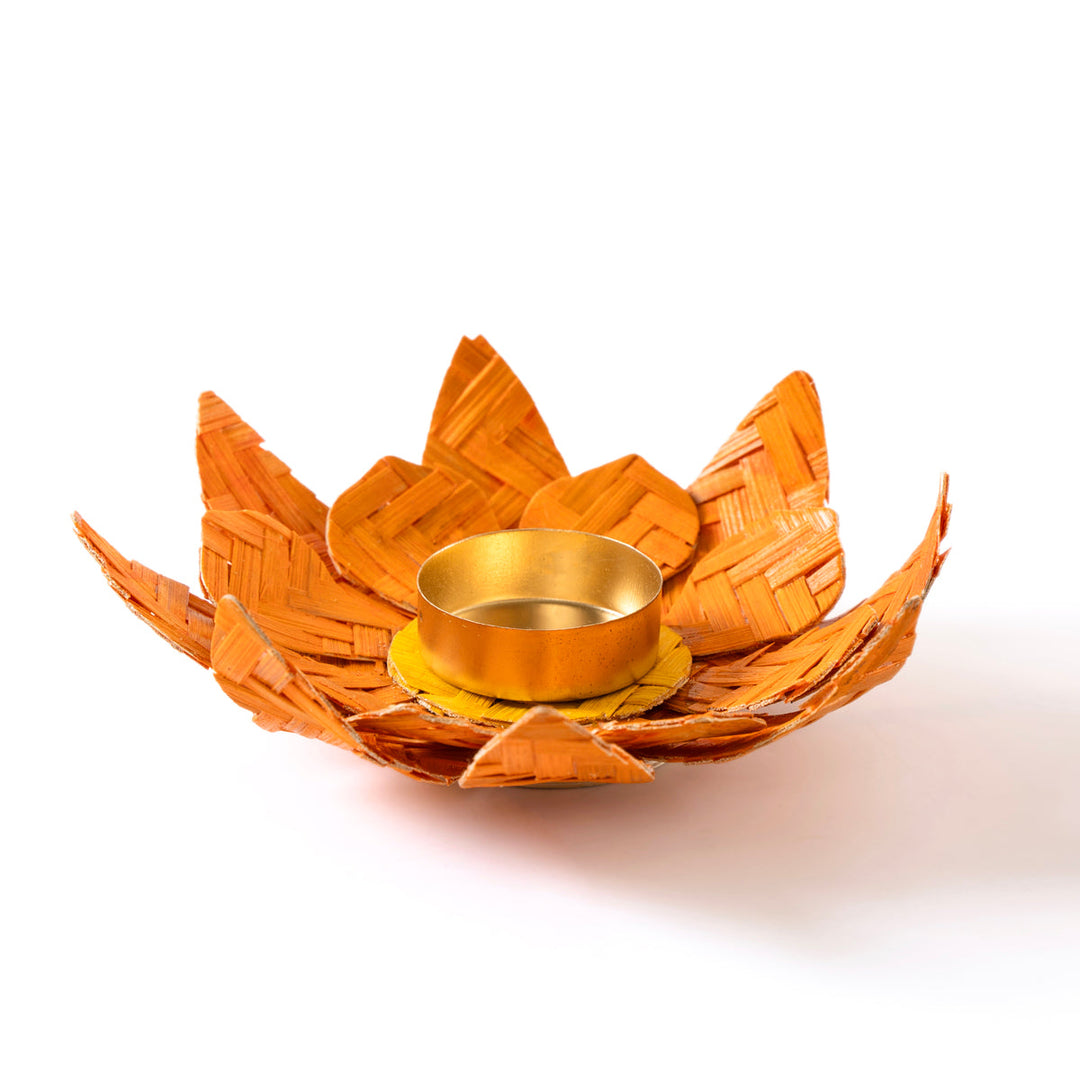 Home DecorLotus Handcrafted Bamboo Tea Light HolderGreenkraftFlourish Planet