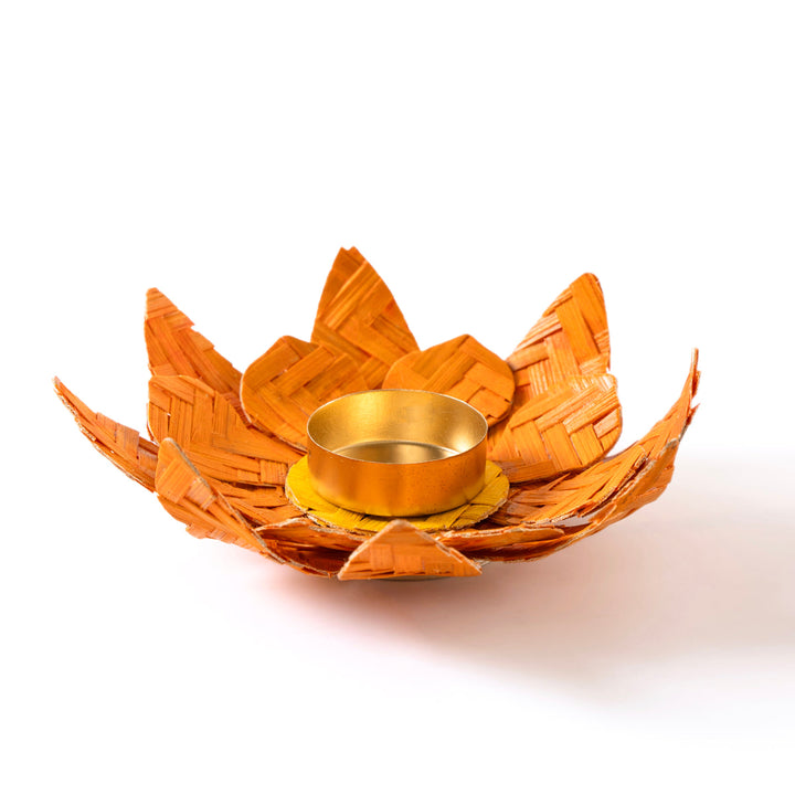 Home DecorLotus Handcrafted Bamboo Tea Light HolderGreenkraftFlourish Planet