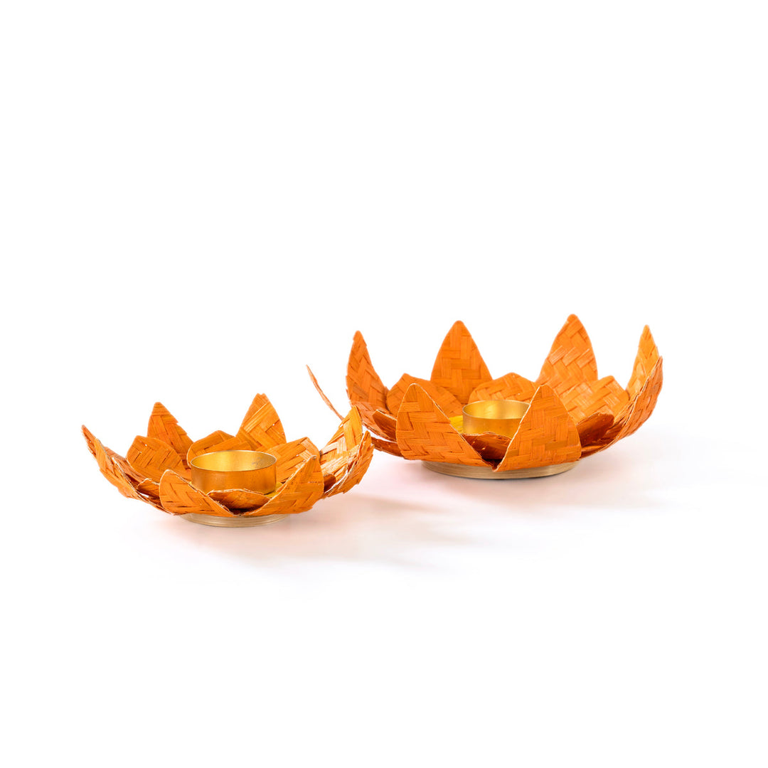 Home DecorLotus Handcrafted Bamboo Tea Light HolderGreenkraftFlourish Planet